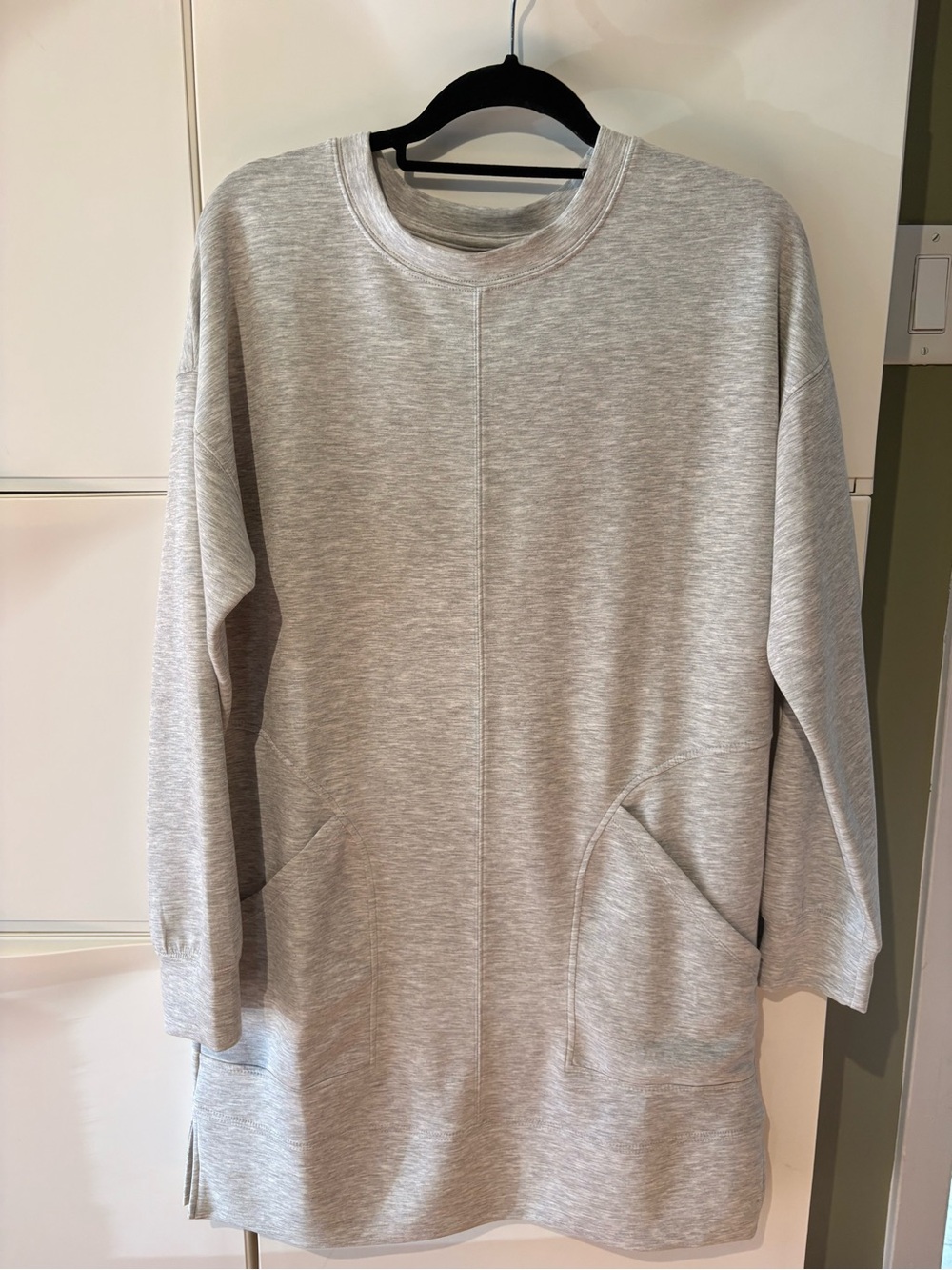 George Long Sleeve Tunic Dress in Light Gray